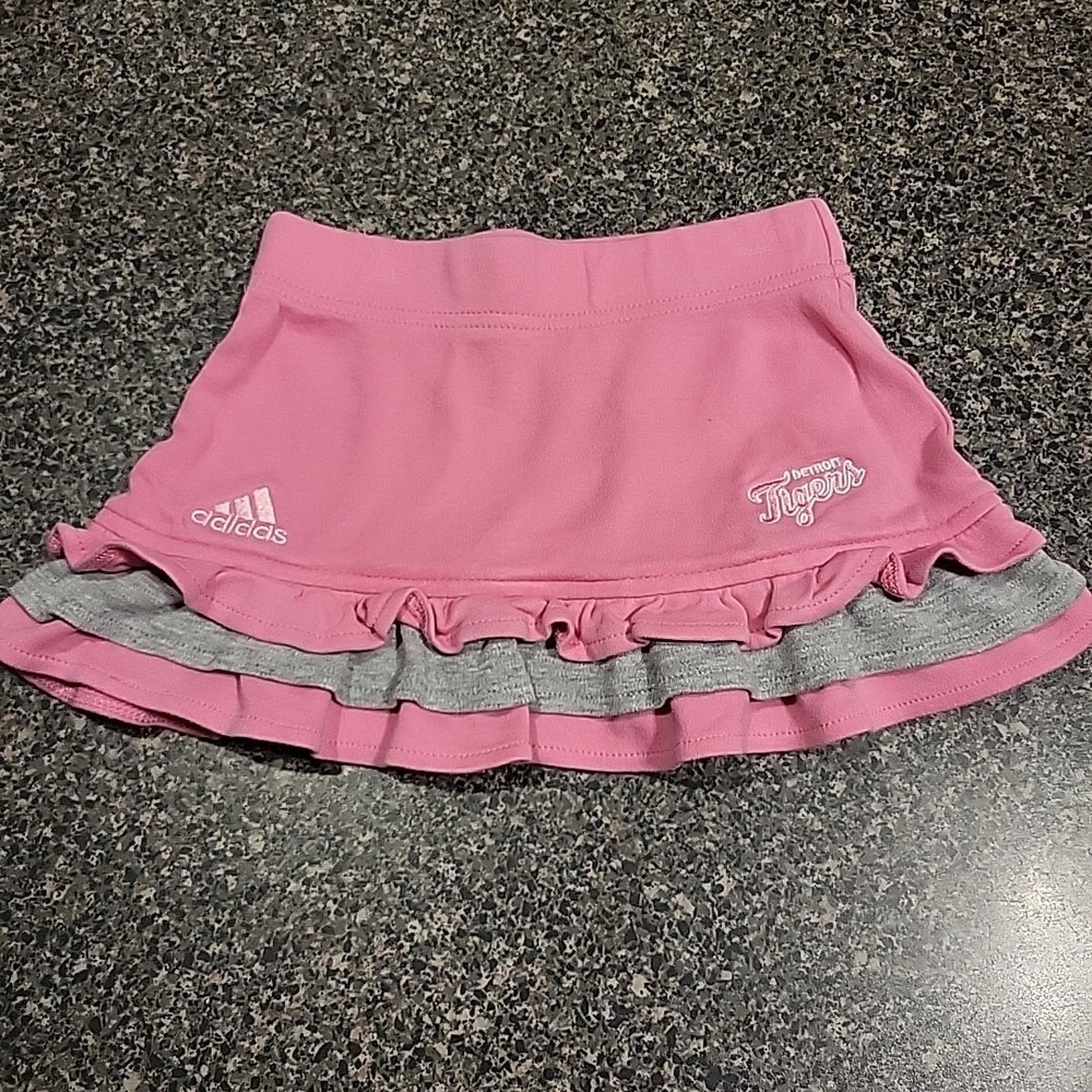 ADIDAS L‎ Toddler Girls MLB DETROIT TIGERS Skirt Pink Gray Pull-On Size 2T